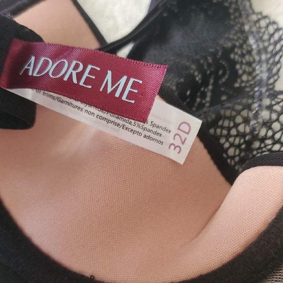 32D Adore Me Black Lace Bra, Kaia Unlined Lingerie Bra, Bra Only - Picture 3 of 3